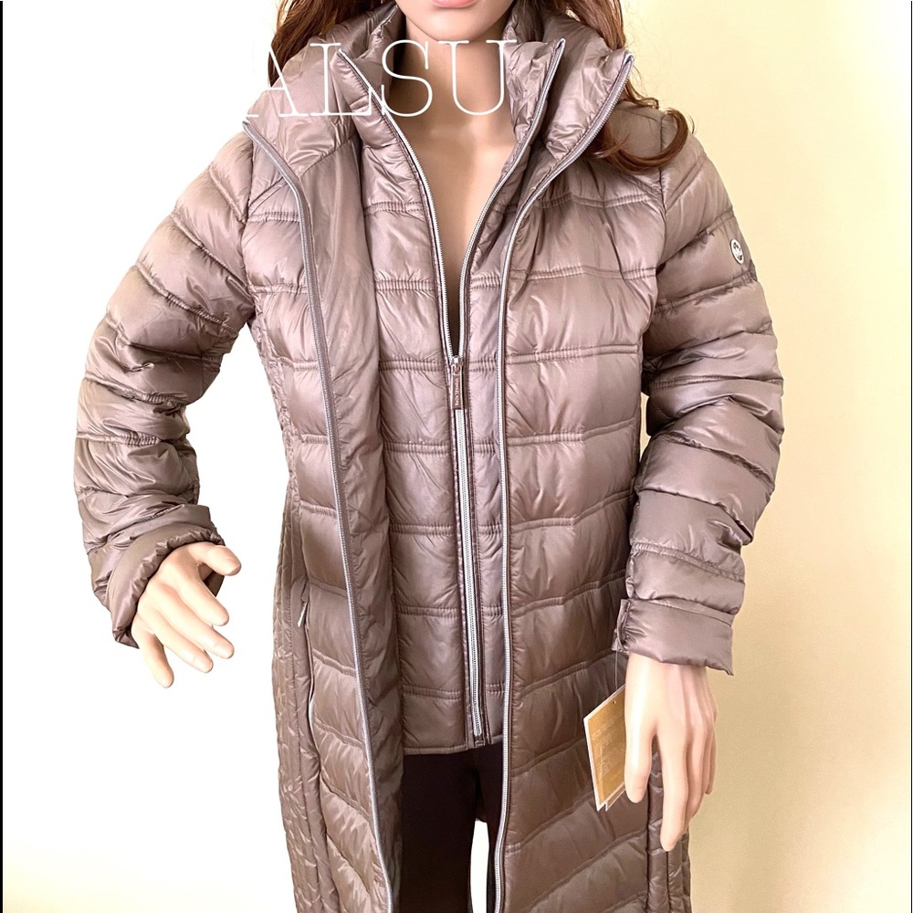 Michael Kors 🔥SALE!🔥 Hooded Packable Down Puffer Coat Taup 77T4377M82 - Picture 7 of 14